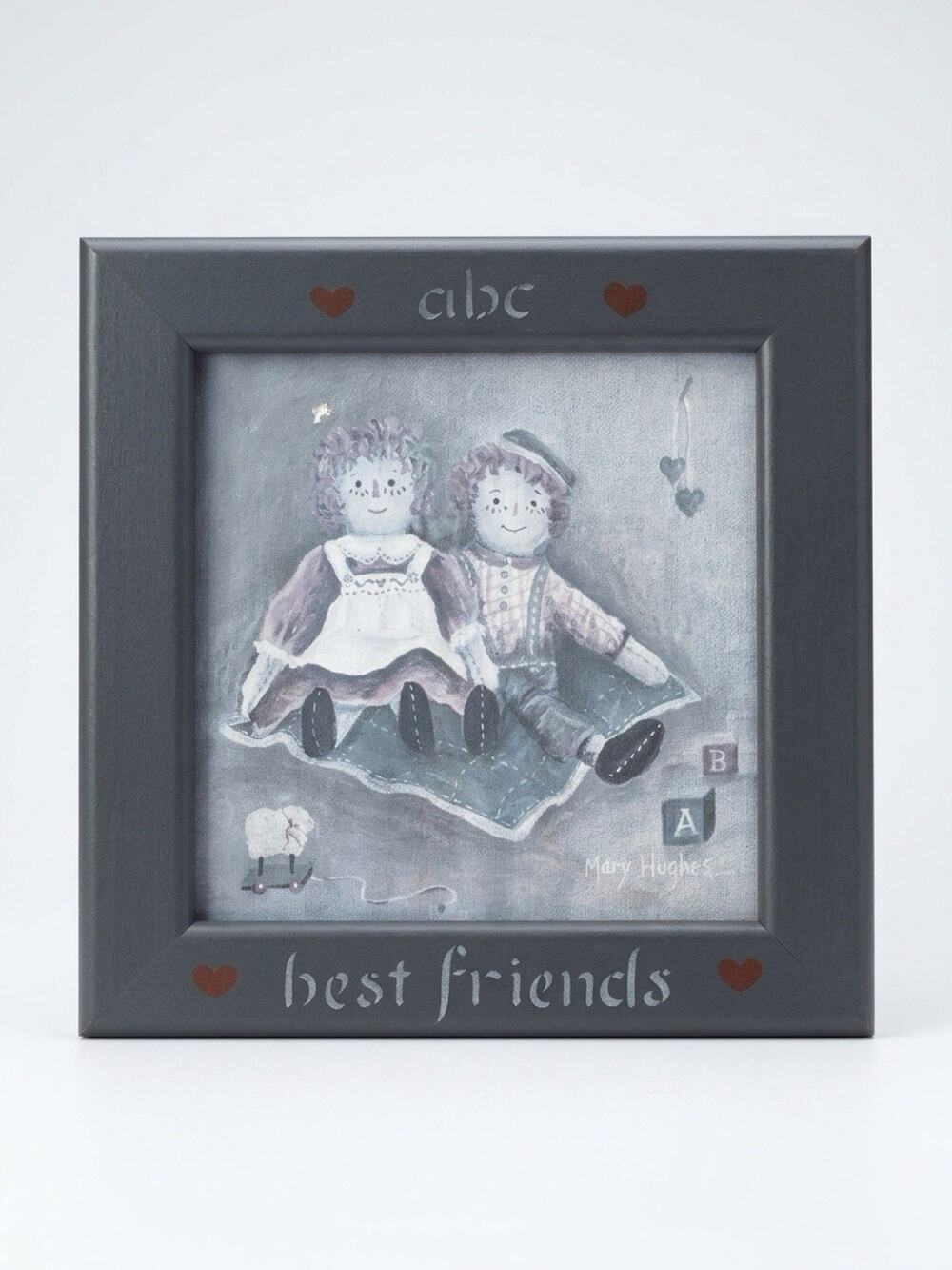 VTG Signed Mary Hughes Art Print Best Friends Wall Hanging Spooky Decor Grudge